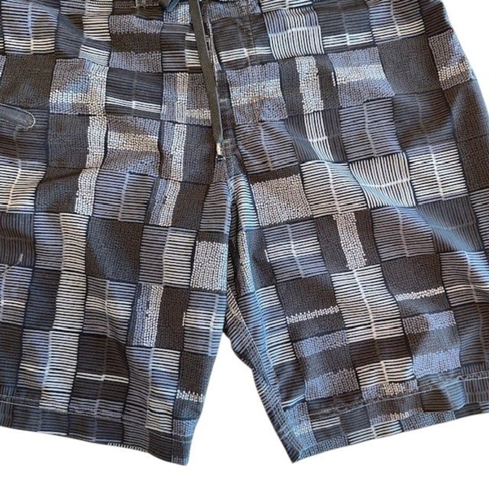 PrAna Swim Shorts Geometric‎ Print Swim with Zip Pocket Drawstring Closure Sz 32 - Picture 4 of 8
